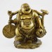 Big Size Brass Handmade Laughing Buddha With Ru Yi On Shoulder Carrying Large Coin And Wulou On Left YFM-BIGB04