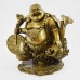 Big Size Brass Handmade Laughing Buddha With Ru Yi On Shoulder Carrying Large Coin And Wulou On Left YFM-BIGB04