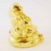 Golden Metal Craft Laughing Buddha Collectible Jewel Box sitting on Wealth bag YHX-1001