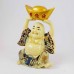Porcelain Handmade Colorful Laughing buddha in Robe with Elevated Ingot with Both hands YJLB-STB01