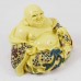 Porcelain Handmade Colorful Laughing Buddha In Robe Sitting And Meditating With Mala Beads Long Life And Good Health YJLB-STB02