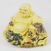 Porcelain Handmade Colorful Laughing Buddha In Robe Sitting And Meditating With Mala Beads Long Life And Good Health YJLB-STB02