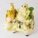 Laughing Buddha Sitting On Fat Pig With Ru Yi And Stack Of Ingot And Money Bag  YJLB-STB04