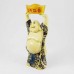 Porcelain Handmade Colorful Laughing Buddha Standing In Robe With Elevated Ingot With Both Hands YJLB-STNB01