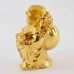 Handmade Golden Small Size Laughing Buddha Statue Holding Money Bag , Coins And Ingot YXL-S1001