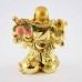 Handmade Golden Shining Laughing Buddha Statue With Coins & Calabash On Tree Branch Standing YXL-1002