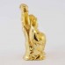 Handmade Golden Small Size Laughing Buddha Statue Elevating A Huge Ingot With Both Hands YXL-S1002