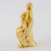 Handmade Golden Small Size Laughing Buddha Statue Elevating A Huge Ingot With Both Hands YXL-S1002