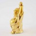 Handmade Golden Small Size Laughing Buddha Statue Lifting 2 Gold Nuggets YXL-S1003