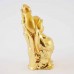 Handmade Golden Small Size Laughing Buddha Statue Lifting 2 Gold Nuggets YXL-S1003