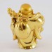 Handmade Golden Small Laughing Buddha Statue Holding Fan Banishes Troubles & Wu Lou YXL-S1004