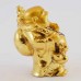 Handmade Golden Small Laughing Buddha Statue Holding Fan Banishes Troubles & Wu Lou YXL-S1004