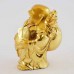 Handmade Golden Small Laughing Buddha Statue Holding Fan Banishes Troubles & Wu Lou YXL-S1004