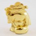 Handmade Golden Laughing Buddha Statue Holding Oogi, Calabash Gourd And Wealth Bag YXL-S1007