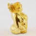 Handmade Golden Laughing Buddha Statue Holding Oogi, Calabash Gourd And Wealth Bag YXL-S1007