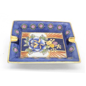 Chinese Oriental Design Square Astray Blue & Pink Big - CHSQASHTR-004