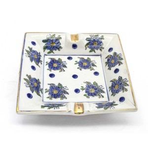 Chinese Oriental Design Square Astray Blue & White Flower Design Big - CHSQASHTR-011