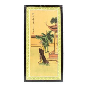 Oriental Calligraphy Painting Chinese Woman With Home Hand Painted Ancient Drawings On Cloth With Wooden Frame - CHWH-05