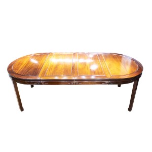 Solid Rosewood Chinese Longevity Oval Dining Set with 8 Chairs Natural Finish - DF-DA001A/96"