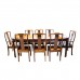 Solid Rosewood Chinese Longevity Oval Dining Set with 8 Chairs Natural Finish - DF-DA001A/96"