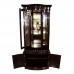 Solid Rosewood Asian Style Display Cabinet with Floral Hand Carvings Dark Cherry Finish - FS D834A