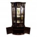 Solid Rosewood Asian Style Display Cabinet with Floral Hand Carvings Dark Cherry Finish - FS D834A