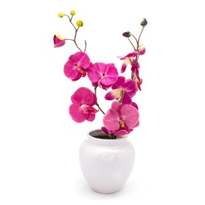 Asian Art Hand Crafted Bowl Shape Snow White Flower Vase  -  GY6V-04