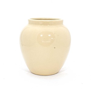 Asian Art Hand Crafted Bowl Shape Beige Flower Vase Big - GY6V-09