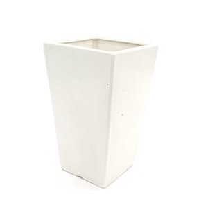 White Porcelain Planter Flower Vase V Shape  - GY8V-01