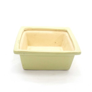 Vintage Style Porcelain Square Bowl for Home Decor 7" Wide Green Beige - GYBOWL-06