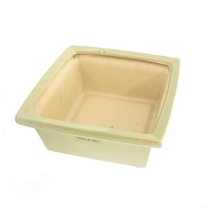 Vintage Style Porcelain Square Bowl for Home Decor 7" Wide Green Beige - GYBOWL-06