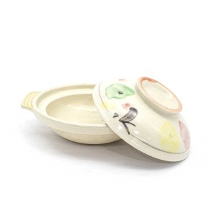 Vintage Style Porcelain Bowl With Lid for Home Decor 7" Dia Beige - GYBOWL-07