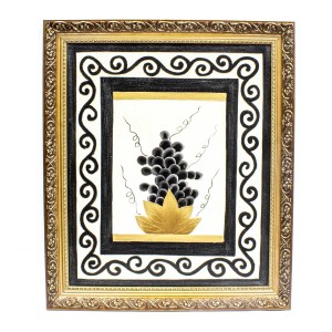 Handpainted Grape Fruit Cuisine ART Painted With Carved Framed Edges - HLNPPICTURE08