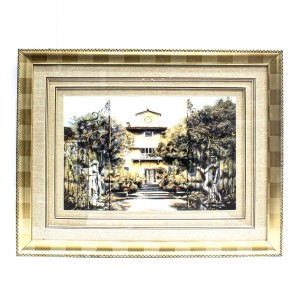 Handpainted House Painting Wall Art  Painted With Carved Framed Edges - HLNPPICTURE14