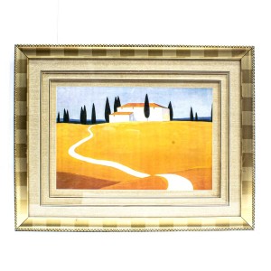 Handpainted House Painting With Scenery Wall Art  Painted With Carved Framed Edges - HLNPPICTURE15