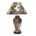 Porcelain Table Lamp with Shade For Bedroom Grey And Golden Brown HLNT-03