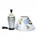 Porcelain Table Lamp with Shade For Bedroom White Golden Floral HLNT-07
