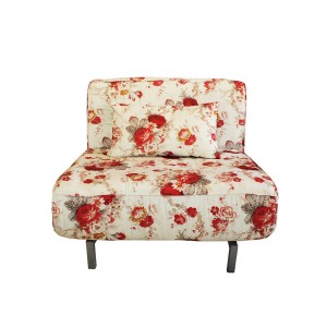 Single Seater Sofa Cum Bed Floral Design White Color - MDF MR802