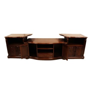 Rosewood 3 Section TV Unit Pillar Design Natural Finish YS-628