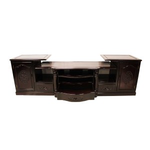 Rosewood 3 Section TV Unit Dark Red Cherry Finish LK07-004054