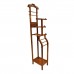 Mother Of Pearls Inlaid Rosewood Floor Standing Clothing Organizer Coat Hat Rack Cloth Hangers Display Rack  Natural Finish - LK 95-0013