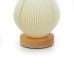 3D Printed Flower Table Lamp w/ Wood Base, White - L24217