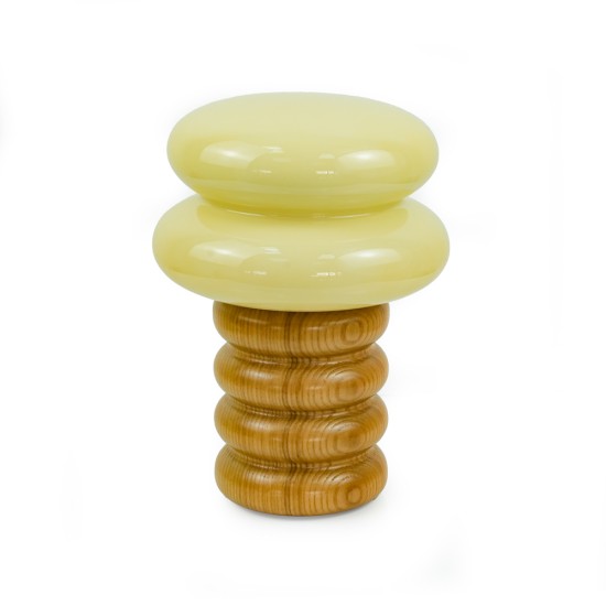 Solid Wood & Glass Table Lamp,Natural - L24157