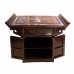Dark Cherry Rosewood Chinese Altar Cabinet Grape Carvings With Mother Of Pearl Inlaid - LK 0000154 C3.5