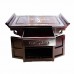 Dark Cherry Rosewood Chinese Altar Cabinet Grape Carvings With Mother Of Pearl Inlaid - 
