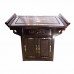 Dark Cherry Rosewood Chinese Altar Cabinet Grape Carvings With Mother Of Pearl Inlaid - 