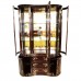 Rosewood Kidney Shape Display Cabinet with Mother of Pearls Inlaid Dark Cherry Finish - LK040004774M