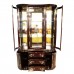 Rosewood Kidney Shape Display Cabinet with Mother of Pearls Inlaid Dark Cherry Finish - LK040004774M