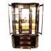 Rosewood Kidney Shape Display Cabinet with Mother of Pearls Inlaid Dark Cherry Finish - LK040004774M