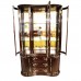 Rosewood Kidney Shape Display Cabinet with Mother of Pearls Inlaid Dark Cherry Finish - LK040004774M